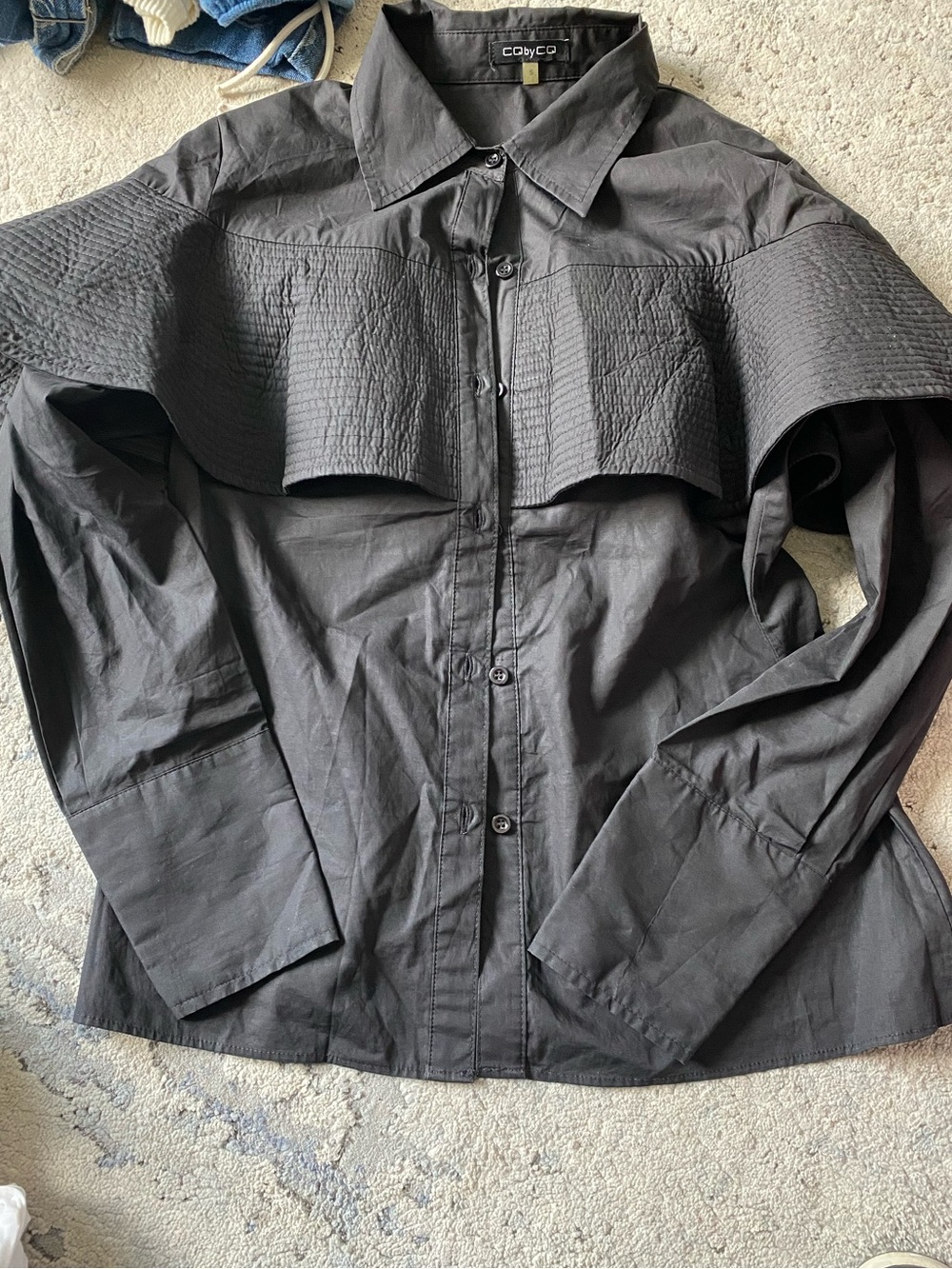 CDYCO Black Quilted Shirt Jacket Sz S